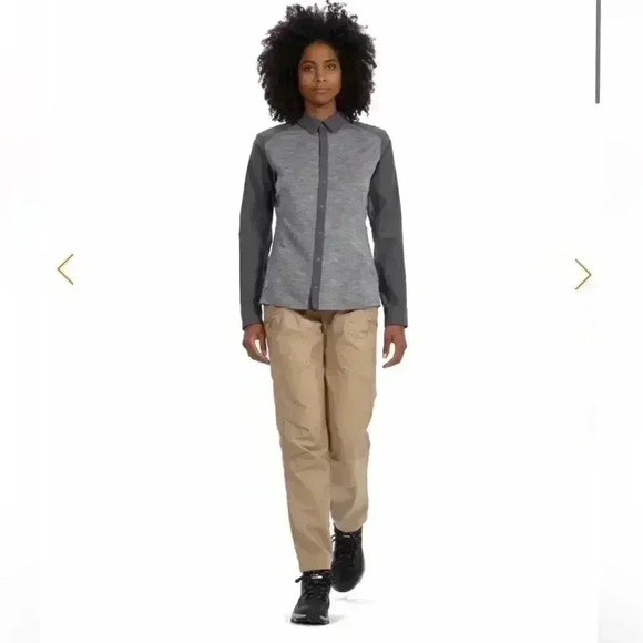 Icebreaker Merino Wool Grey Snap Closure Button Up Shirt - Picture 3 of 6